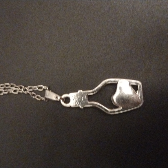 Blue Crystal Cubic Zirconia Wishing Bottle Necklace - Picture 3 of 6